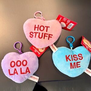(3) Sweethearts Heart Keychains - Pink, Purple, Blue Valentines Day 🩷🩵💜